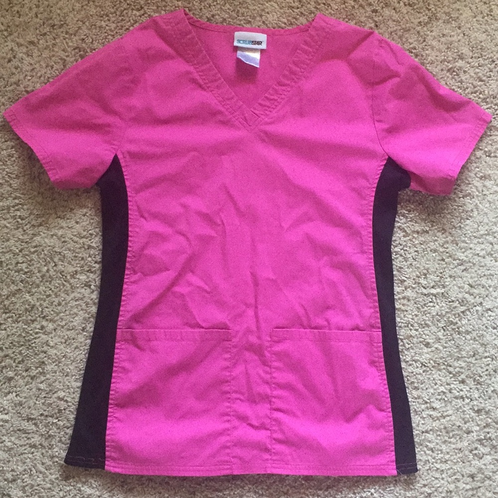 XSmall ScrubStar Women's Pink Scrub Top.